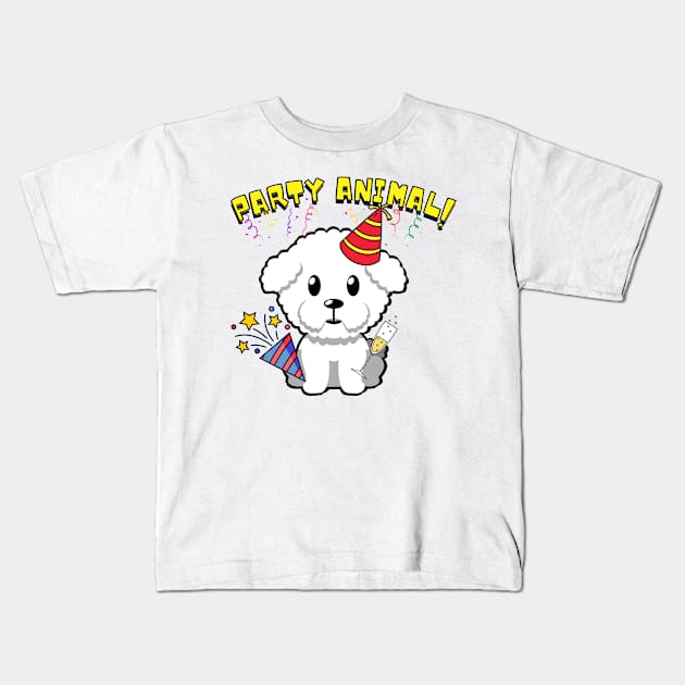 Party Animal - Furry Dog Kids T-Shirt by Pet Station